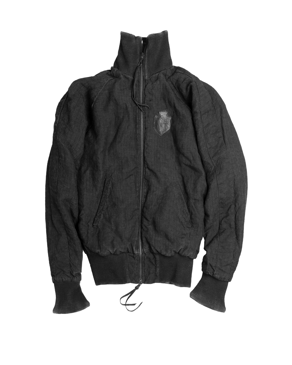 lamb crest checker high neck bomber [made to order]