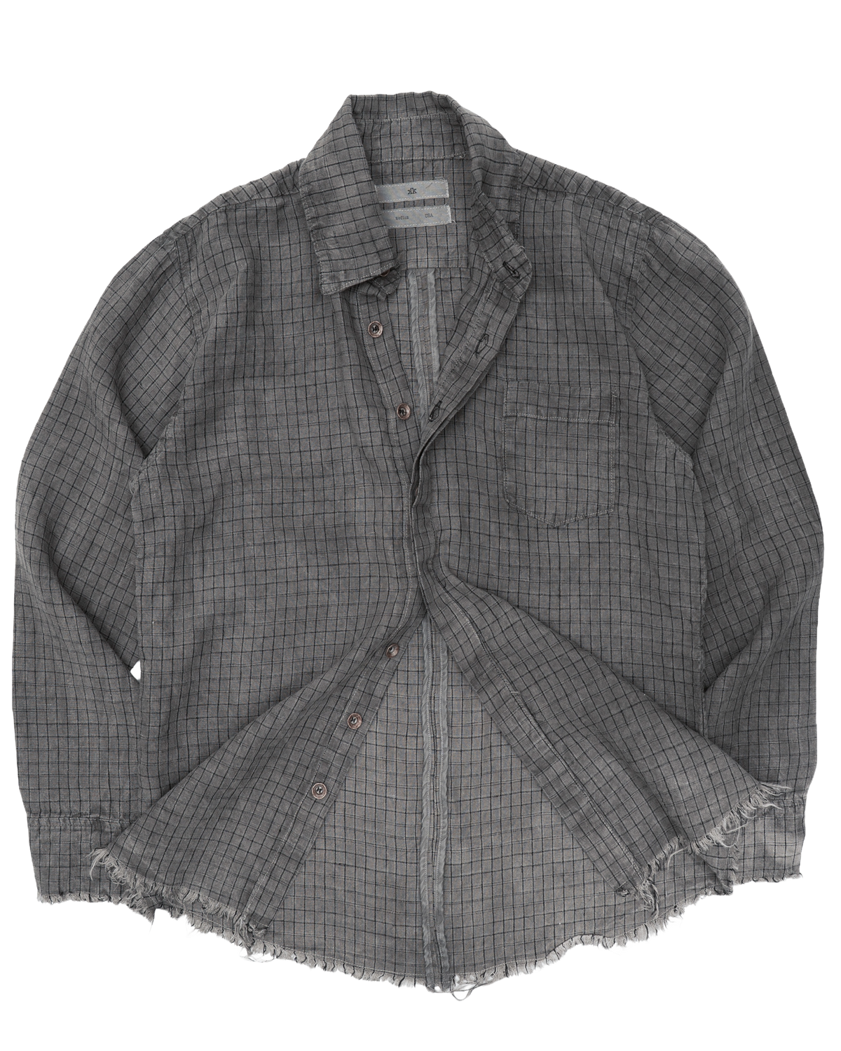 linen button down - dyed checker