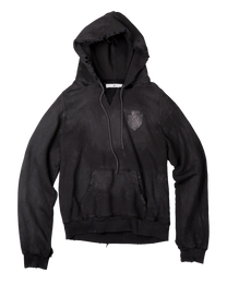 lamb crest hoodie - overdyed black [made to order]