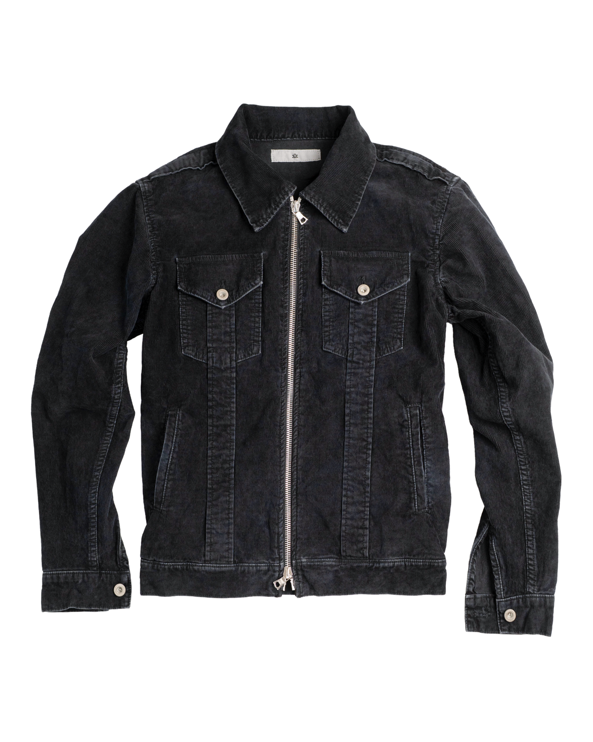 corduroy straited jacket - overdyed black