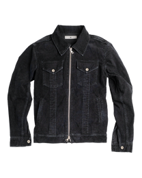 corduroy straited jacket - overdyed black
