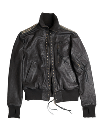 scatter studded lambskin leather bomber [made to order]