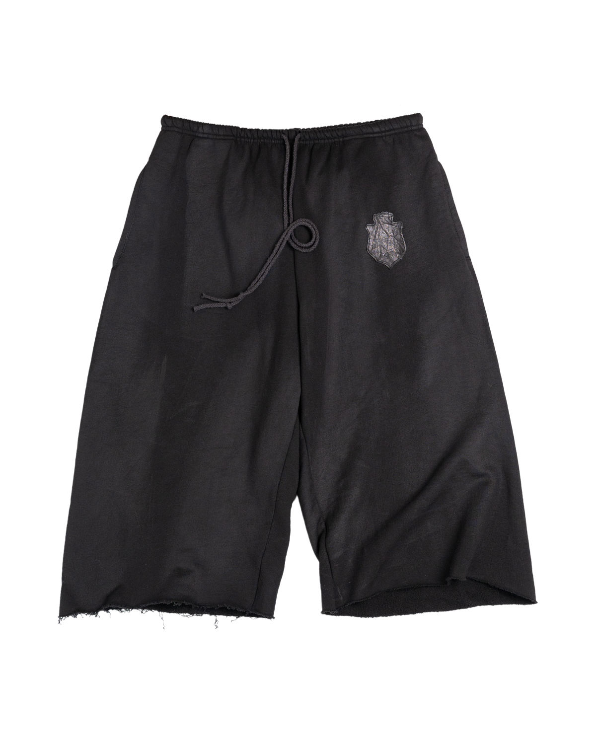 lamb crest sweat short - overdyed black