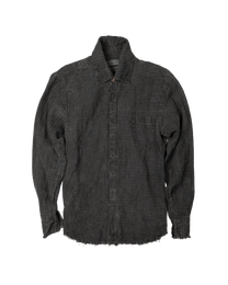 linen button down - dark oil dyed checker