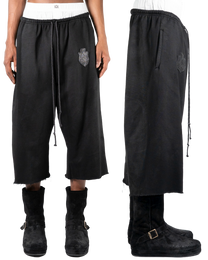 lamb crest sweat short - overdyed black