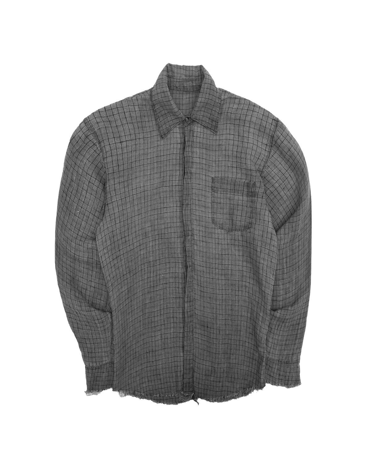linen button down - dyed checker