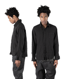 linen button down - overdyed core black