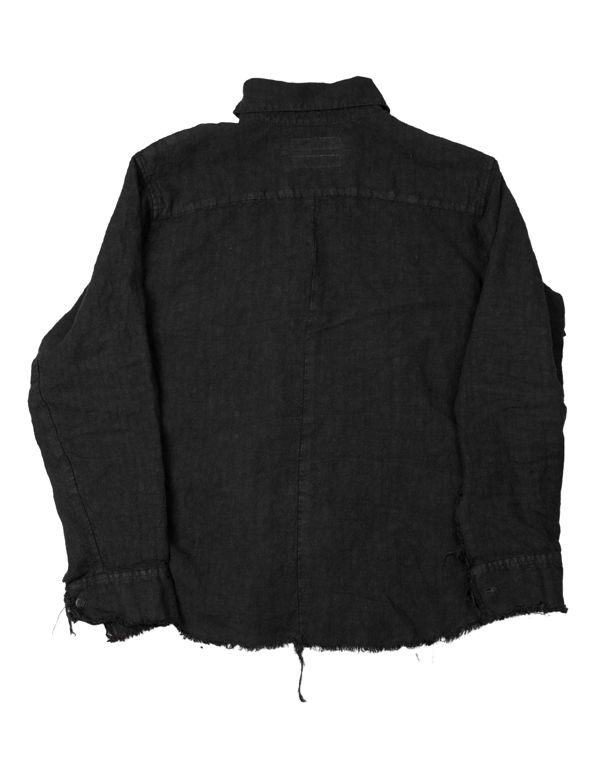 Ktwo Studios Overdyed Linen Button Down "Core-Black" back flat lay