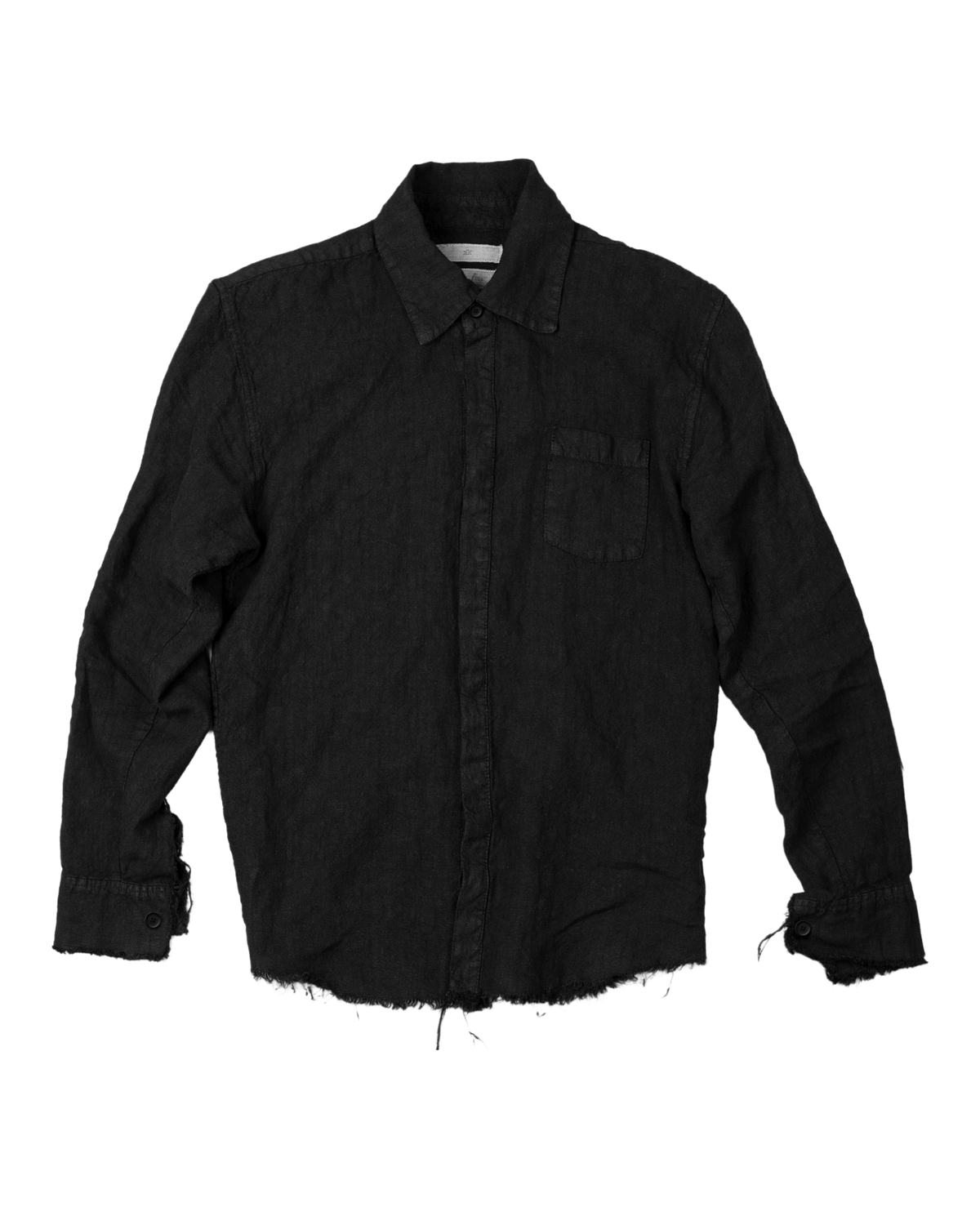 Ktwo Studios Overdyed Linen Button Down "Core-Black" front flat lay