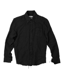 Ktwo Studios Overdyed Linen Button Down "Core-Black" front flat lay