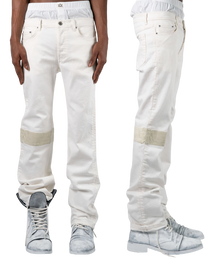 banded denim bleach - slim [made to order]