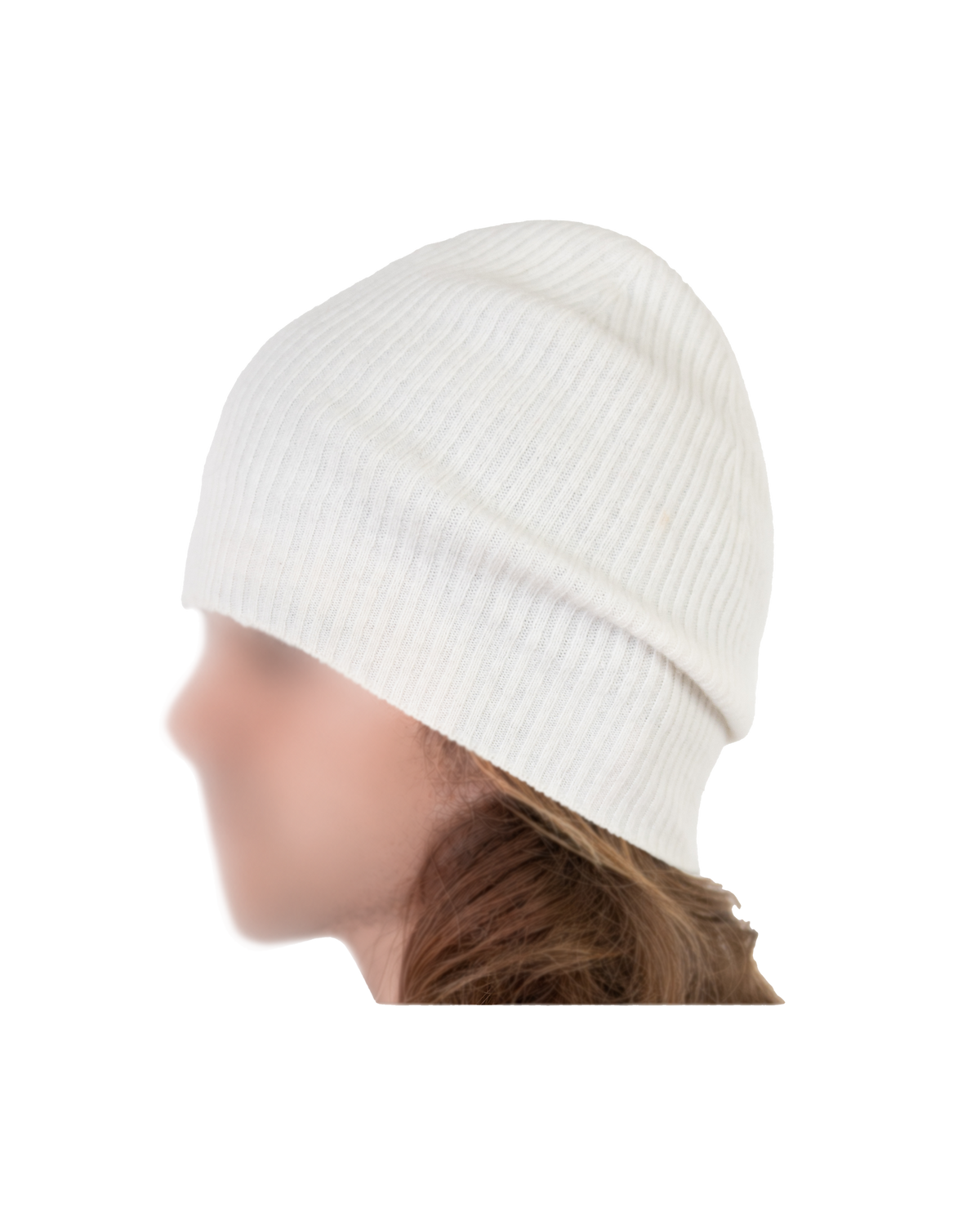 cashmere slouch beanie - white