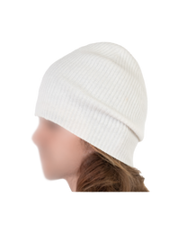 cashmere slouch beanie - white