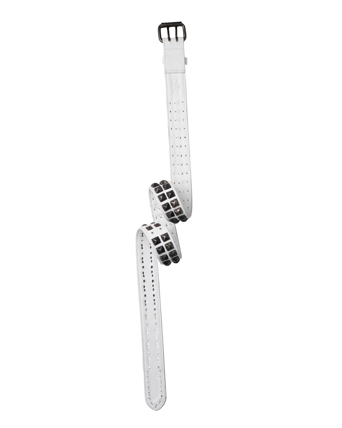 Ktwo white prism studded belt twist flat lay