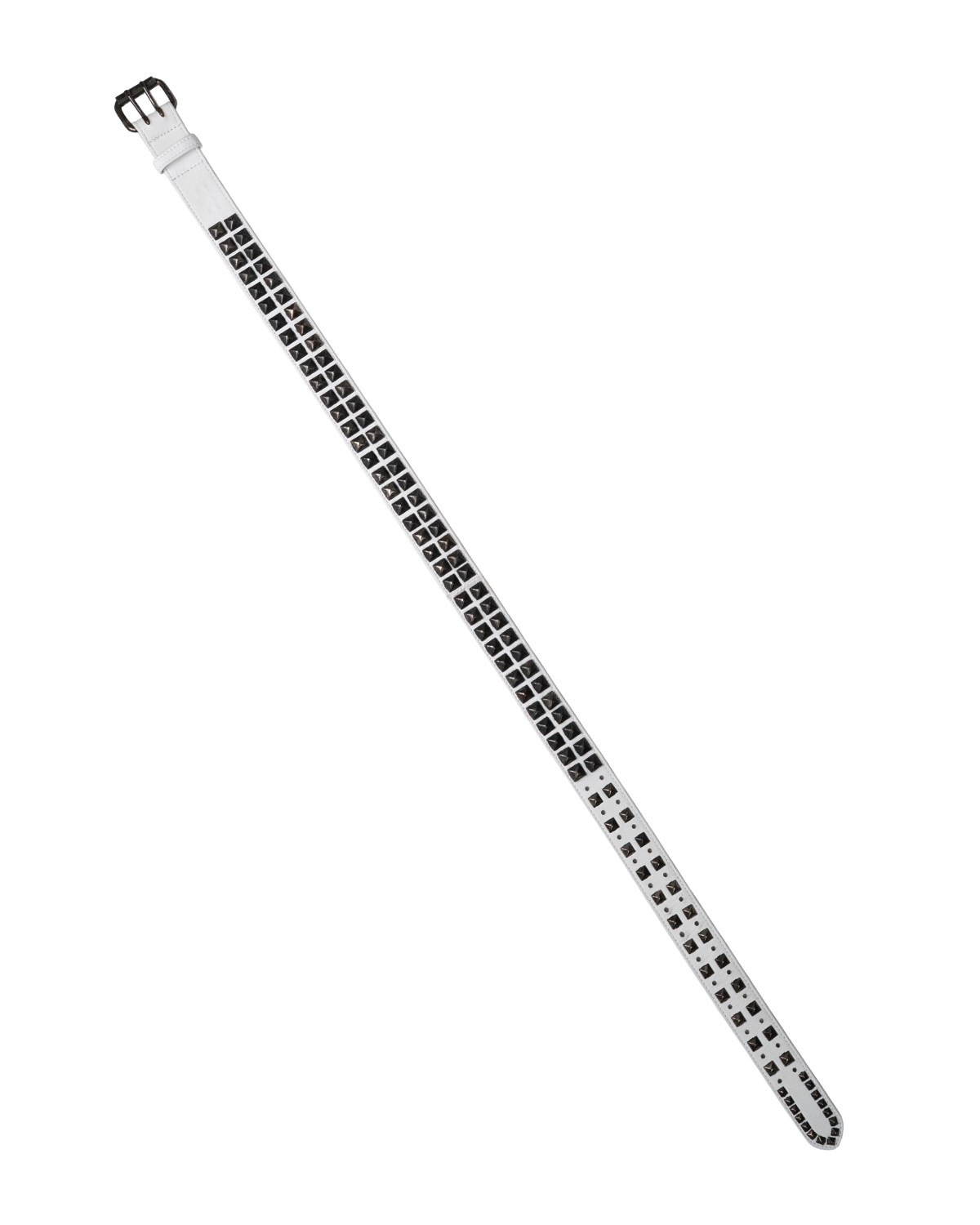 Ktwo white prism studded belt full flat lay